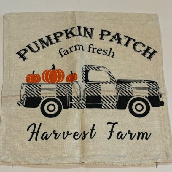 Pumpkin Patch Harvest Farm Fresh Happy Fall YAll Decorative Throw Pillow Covers - Picture 4 of 7